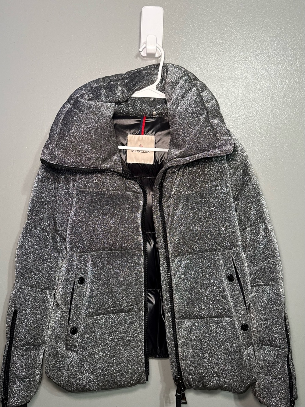 Moncler Silver Bandama Down Jacket